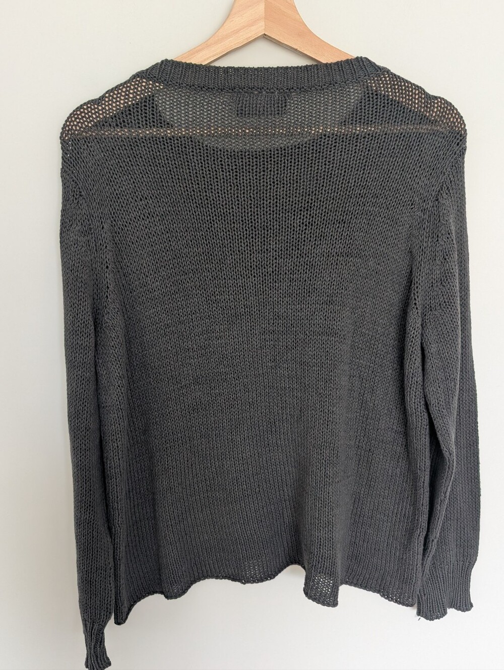 Wooden Ships Women's Gray Skull Heart Eye Sweater Cotton Blend Knit XS/Small - Picture 4 of 7